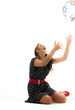 Wasserball und Frau