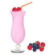 Raspberry milkshake with some berries. Vector. Raspberry milkshake with some berries. Vector.