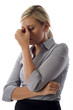 Young business woman showing stress Young business woman showing stress