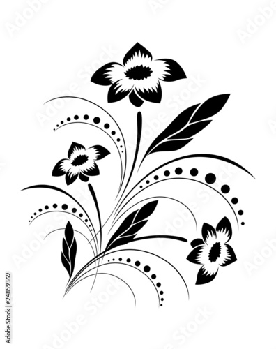 flower pattern tattoo. Elegant flower pattern, tattoo