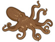 Octopus swimming isolated white background Octopus swimming isolated white background