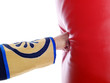 chic female punching a bag