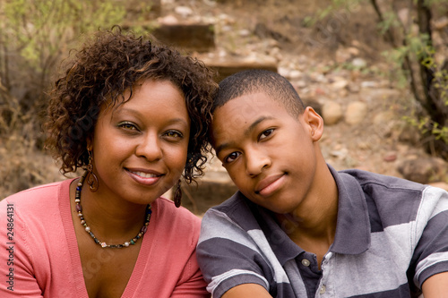 Photo: African-American single-parent family African-American single-parent family