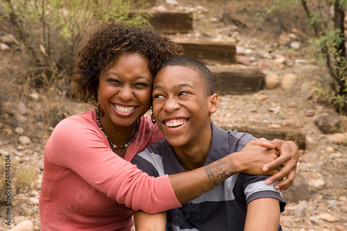 Photo: African-American single-parent family African-American single-parent family
