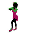 African American Christmas Elf Silhouette Illustration