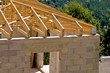 Photo: Charpente en bois et lintaux - maison neuve Charpente en bois et lintaux - maison neuve
