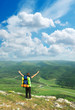 Tourist in mountain