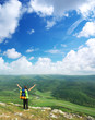 Tourist in mountain