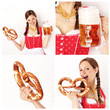 Foto: bayrisches Madl im Dirndl mit Bier COLLAGE bayrisches Madl im Dirndl mit Bier COLLAGE