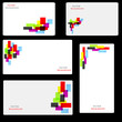 set of business card with abstract colors.