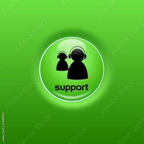 Vektor: Button Support glow grün Button Support glow grün