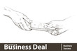 Vector illustration. Transfer of money from hand to hand