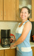 woman  with coffee machine