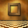 Old room, grunge interior with frames in style baroque Old room, grunge interior with frames in style baroque
