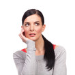 Portrait of young nervous woman