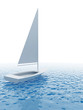 Illustration: white sailing vessel travelling on ocean white sailing vessel travelling on ocean
