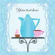 The best morning breakfast, hot coffee and delicious cake