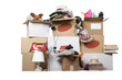 Photo: transport cardboard boxes, relocation concept transport cardboard boxes, relocation concept