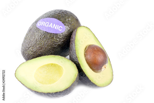 Photo: Organic Avocados Isolated on White Organic Avocados Isolated on White