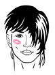 Portrait of the kissed young man