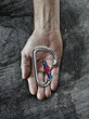 Carabiner in palm of hand