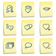 Dating icons, yellow notes series