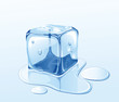 Vector: Ice cube and water Ice cube and water