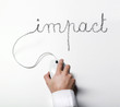 concept main souris connecté mot impact
