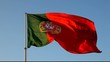 Portuguese Flag against blue sky