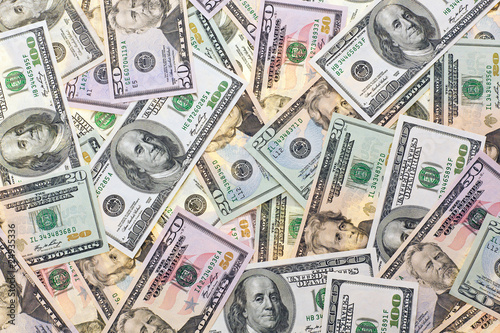 Photo: Dollar Geldscheine als Hintergrund Dollar Geldscheine als Hintergrund