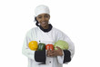 Chef, cabbage and peppers Chef, cabbage and peppers