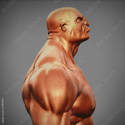Illustration: angry man's bust angry man's bust