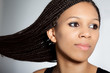 African American fashion model with afro hairstyle