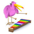 3d Birdy plays the xylophone