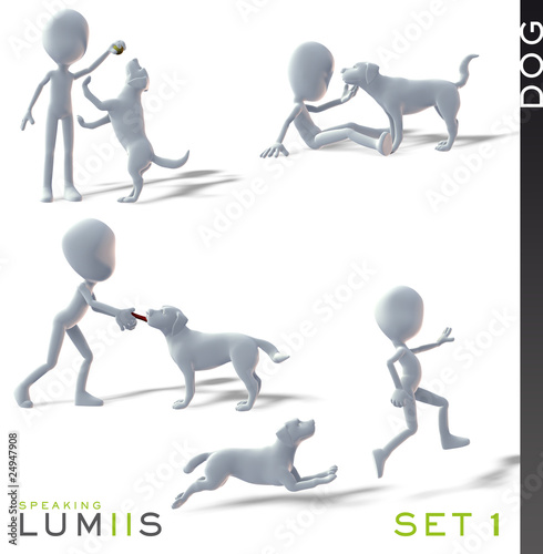 Illustration: Lumiis 3D-Figuren weiss Hunde Set 1 Lumiis 3D-Figuren weiss Hunde Set 1