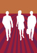 Three business people walking forward Three business people walking forward