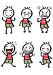 illustrations of different expressions of a cute boy
