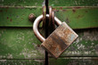 Padlock on door