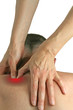 applying pressure to trigger point on shoulder