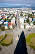 Aerial view from Hallgrimskirkja church - Iceland.