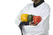 Chef, cabbage and peppers Chef, cabbage and peppers