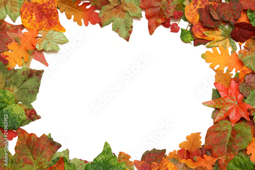 Foto: Rahmen aus herbstlichen Blättern Rahmen aus herbstlichen Blättern