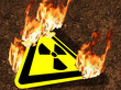 Brennendes Atom-Schild