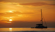 Silhouette boat at Lipe island, Thailand