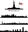New York and statue of liberty silhouette