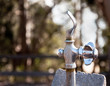 Water Fountain on trail in park Water Fountain on trail in park