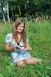 girl reading a book outdoor