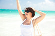 happy woman at the beach
