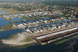 vue aérienne du port ostréicole de Gujan Mestra, Gironde, 33