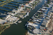 vue aérienne du port ostréicole de Gujan Mestra, Gironde, 33